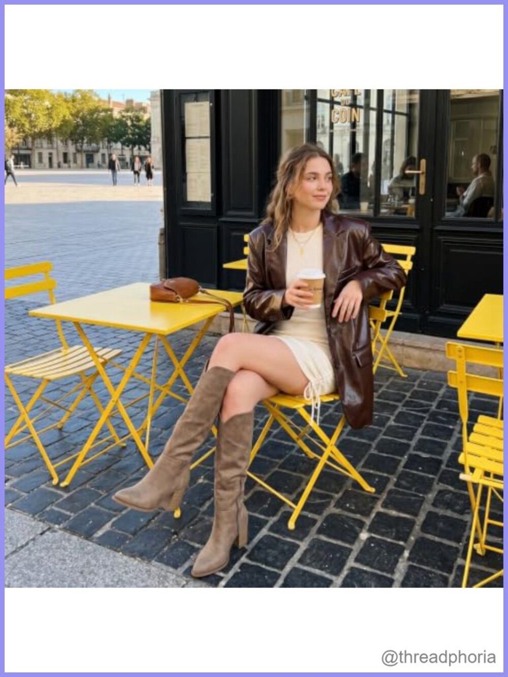 Faux Leather Knee High Western Boots Pointed Toe Tall Fashion Boots - Picture 4 of 6